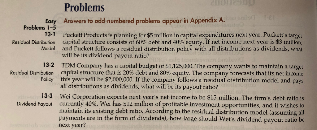  Problems Easy Answers to odd-numbered problems appear in Appendix A Problems
