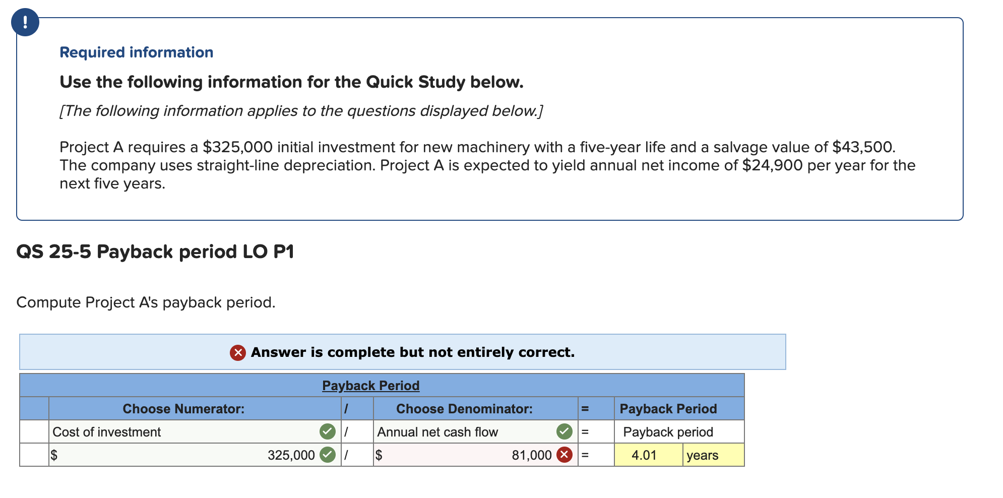  ! Required information Use the following information for the Quick Study