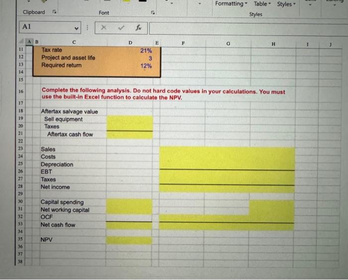 that requires an initial fixed asset investment of $2.9 million. The fixed