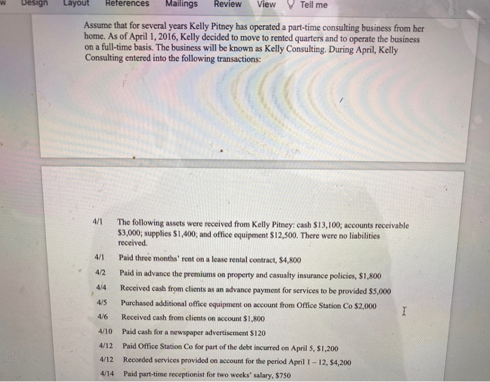 a) Insurance expired during April $300 b) Supplies on hand on April