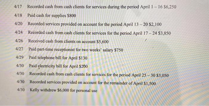 30 $1,350 c) Depreciation of office equipment for April $330 d) Accrued