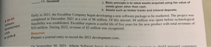  11. Goodwil Basic principle is to value assets acquired using fair