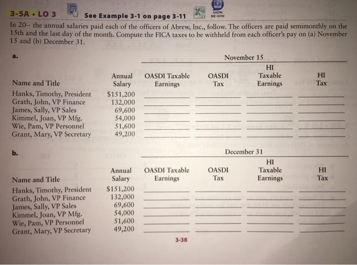  3-5A LO 3 See Example 3-1 on page 3-11 ME HOW