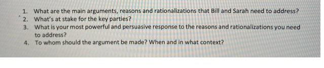 to the reasons and rationalizations you need to address? 4. To whom