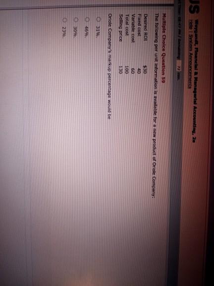 JS Accounting, 2. Help System Announcements Multiple Choice Question 59 The