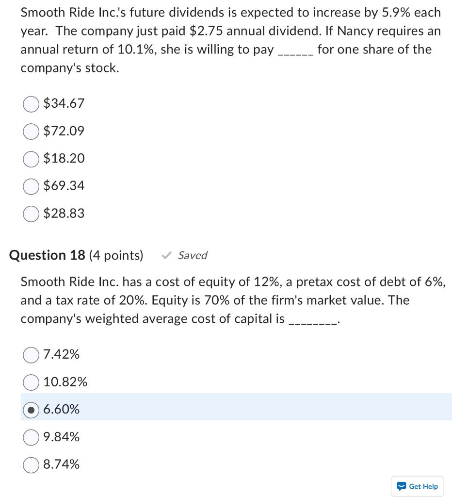 Smooth Ride Inc.'s future dividends is expected to increase by 5.9%