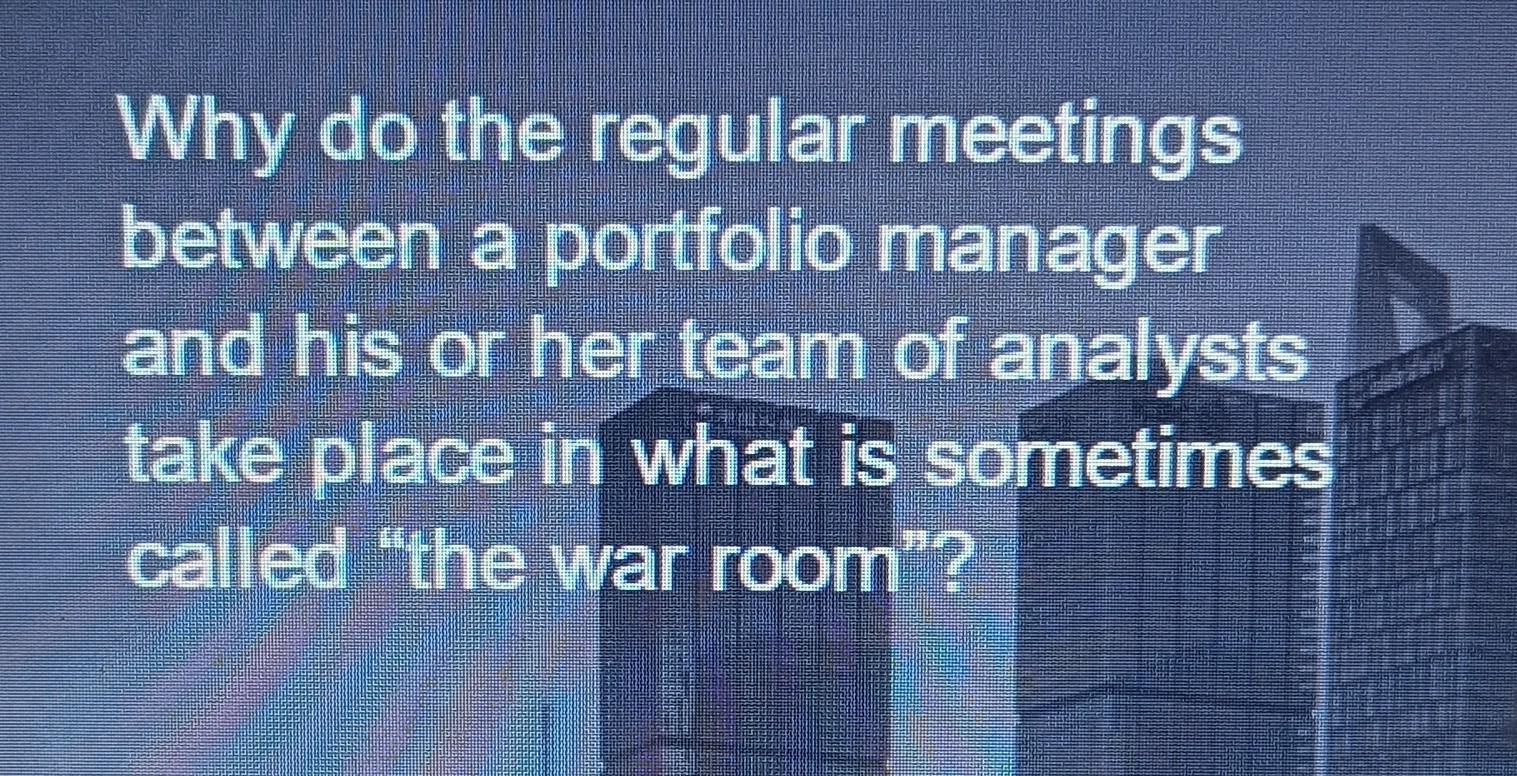 Why do the regular meetings between a portfolio manager and his