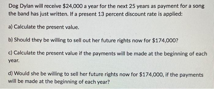 Please clearly show workings! Also please do not use an excel sheet!