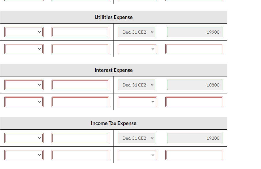 Dec. 31 CE4 11100 Service Revenue Dec. 31 CE1 398400 Interest Income