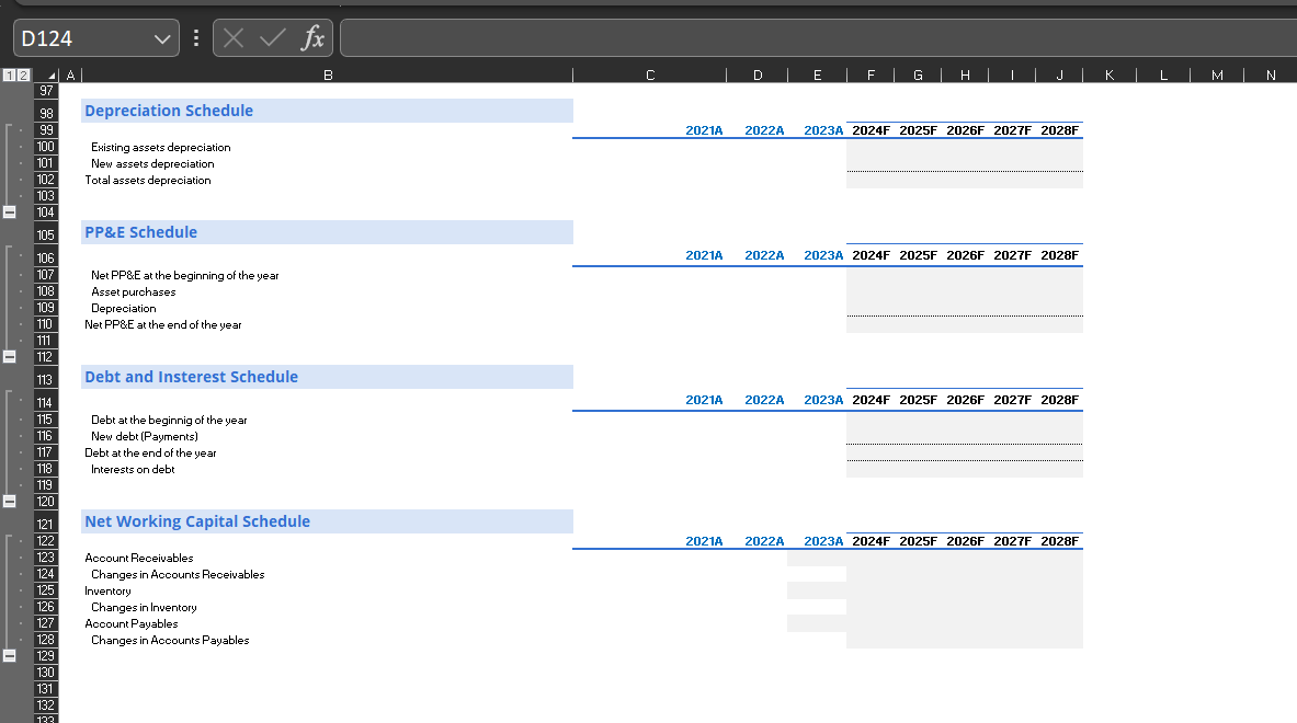 assets depreciates straight line in years Corporate tan rate Interest rate on