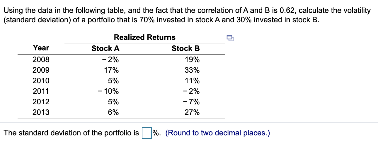 Using the data in the following table, and the fact that