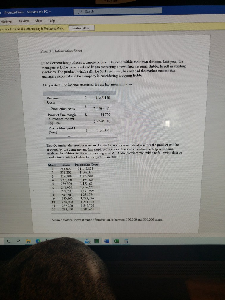  - Protected View - Saved to this PC- Search Mailings Review