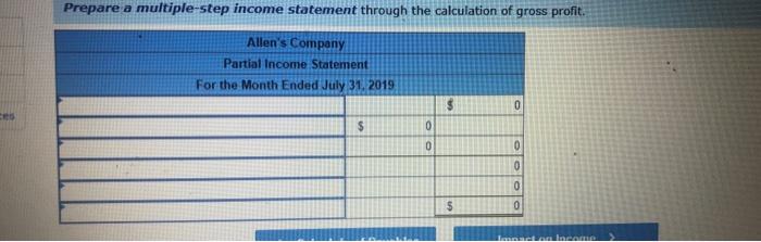 entries to record the following merchandising transactions of Allen's, which uses the