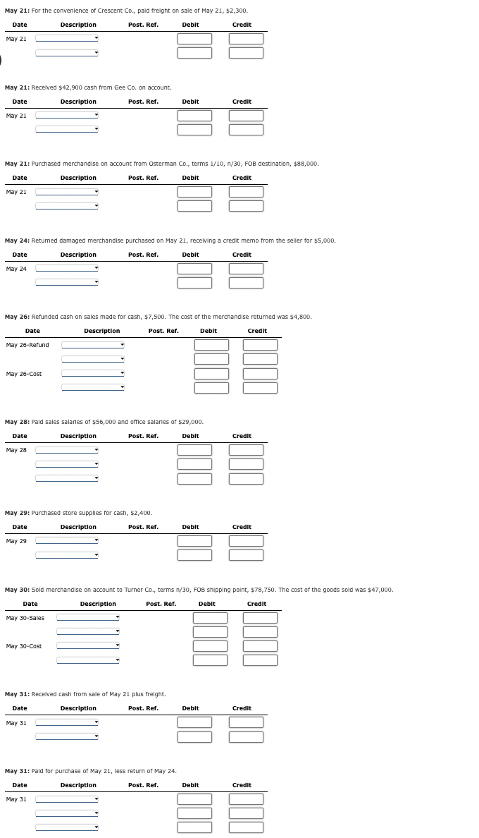 2: Sold merchandise on account to Korman Co., terms n/15, FOB shipping