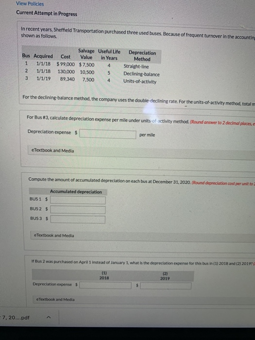 purchased three used buses. Because of frequent turnover in the accounting department,