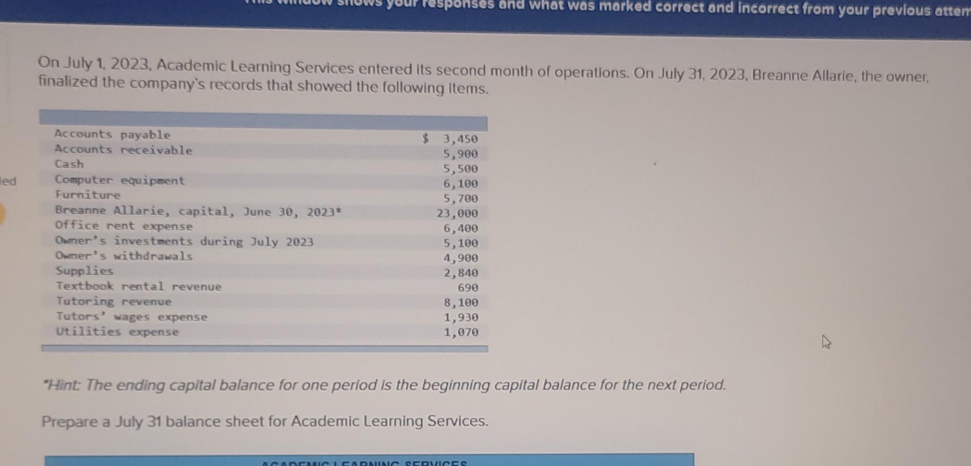 On July 1, 2023, Academic Learning Services entered its second month