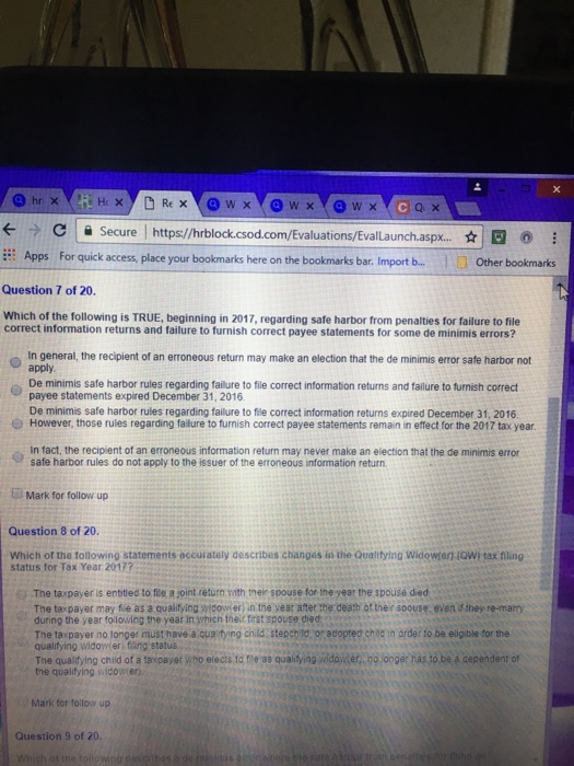 C. Secure l https://hrblock.csod.com/Evaluations/EvalLaunch.aspx.. | ::: Apps For quick access, place