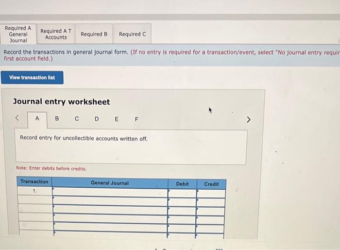 receivable previously written off LO 7-1 The accounts receivable balance for Renue