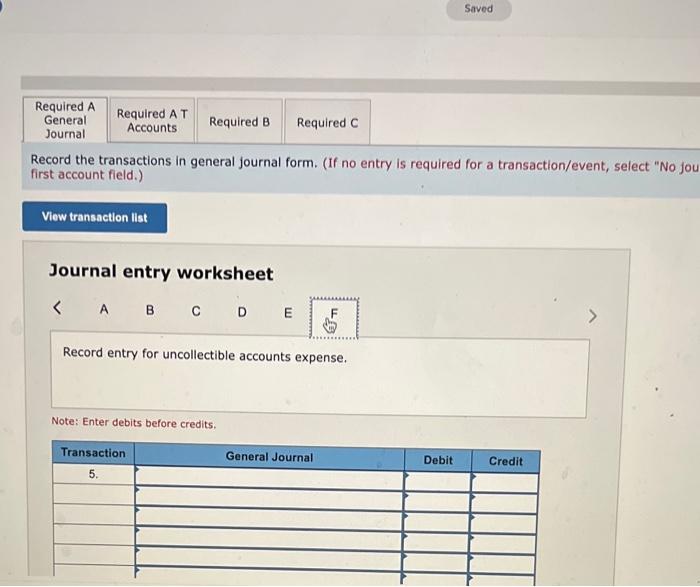 a previous accounting period. Services provided on account during Year 2 were