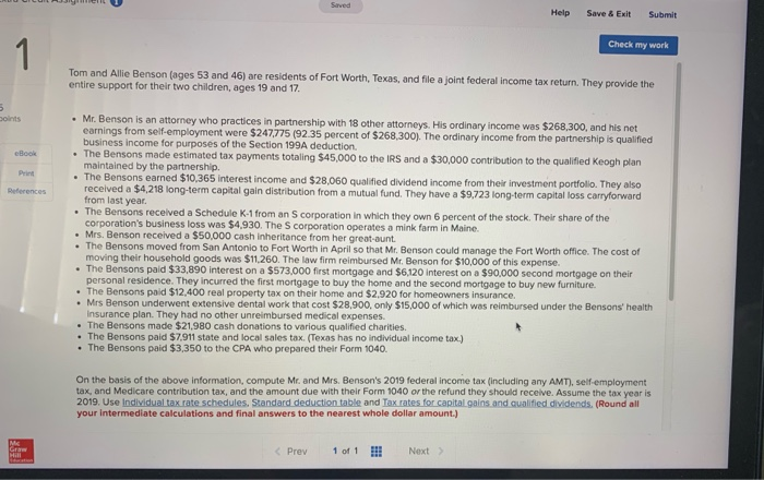  Help Save & Exit Submit Check my work Tom and Allie