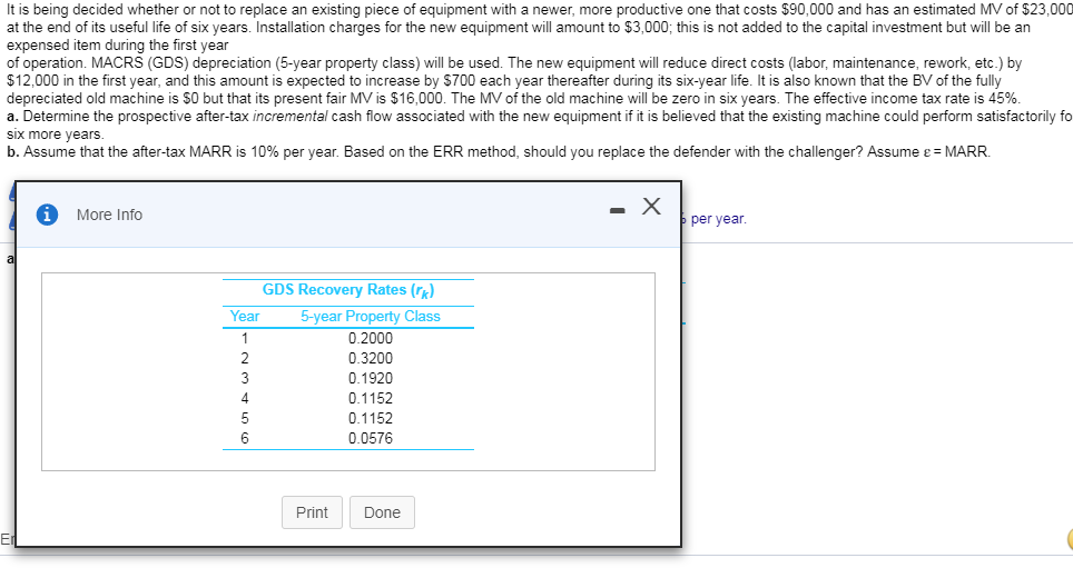 of equipment with a newer, more productive one that costs $90 comma