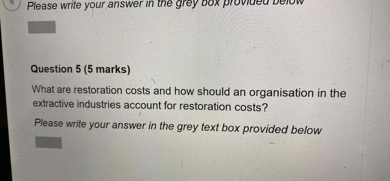  Please write your answer in the grey box pr Question 5