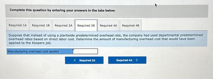 cost that would have been applied to the Koopers job. "Blast it"