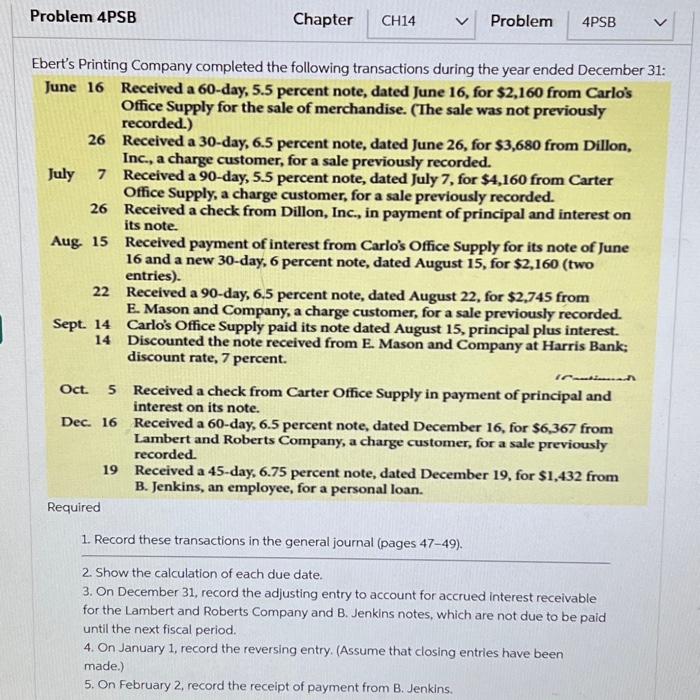  June 16 Received a 60 -day, 5.5 percent note, dated June