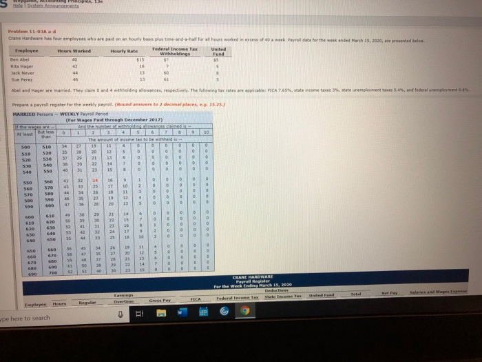  Pinciples, 15e Hele Stem inuncements Problem 11-03 ad Crane Hardware has