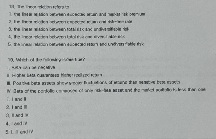  18. The linear relation refers to 1. the linear relation between