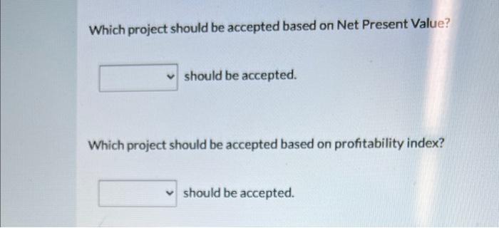 expenditure proposals. Project A will cost $448,000, has an oppected useful life