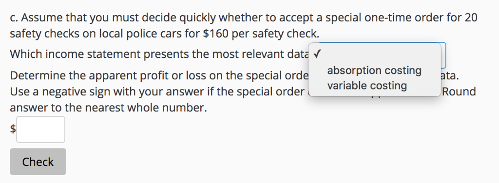 for the safety checks for 2016 $1,400,000 Sales (7,000 safety checks) Production