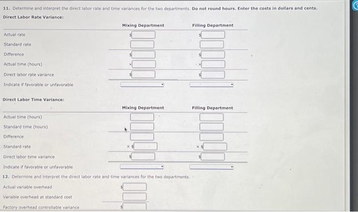 round hours. Enter the costs in dollars and cents. irect Labor Rate