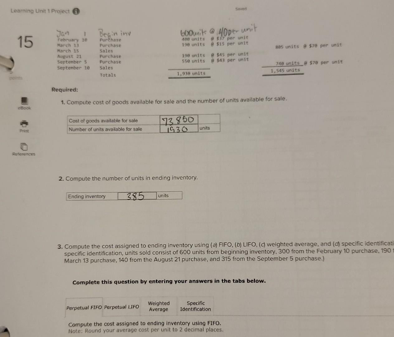 Round vaur averace cost ner unit to 2 decimal places. Complete this