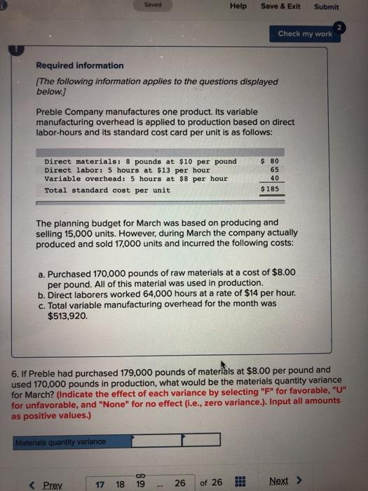 on direct labor-hours and its standard cost card per unit is as