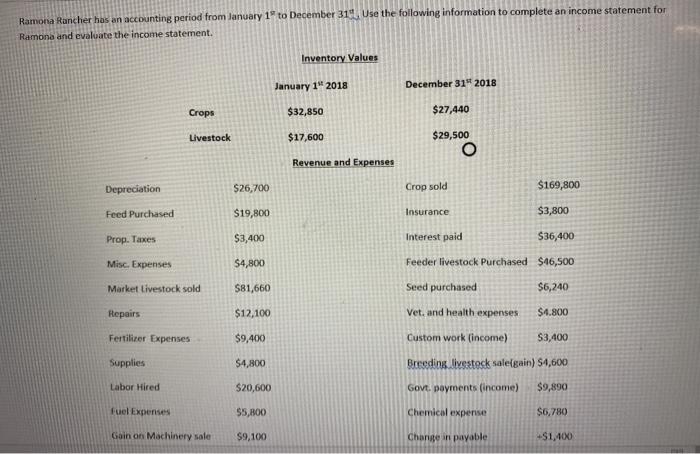  please help with this income statement! like the format below! thank