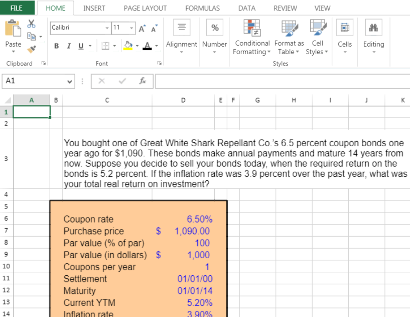  HOMEINSERT PAGE LAYOUT FORMULAS DATA REVIEW VIEW 11A A Calibri ,AAlignment