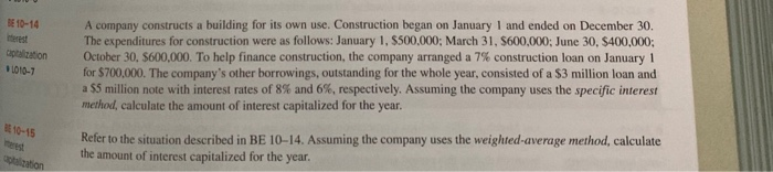  A company constructs a building for its own use. Construction began