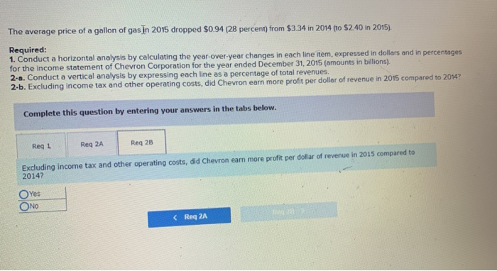 $2.40 in 2015). Required: 1. Conduct a horizontal analysis by calculating the