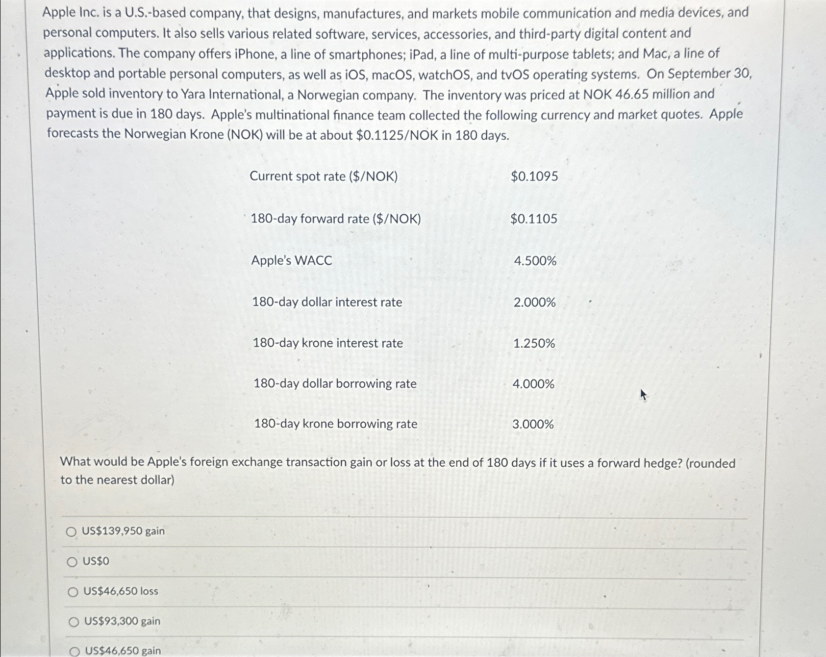  Apple Inc. is a U.S.-based company, that designs, manufactures, and markets