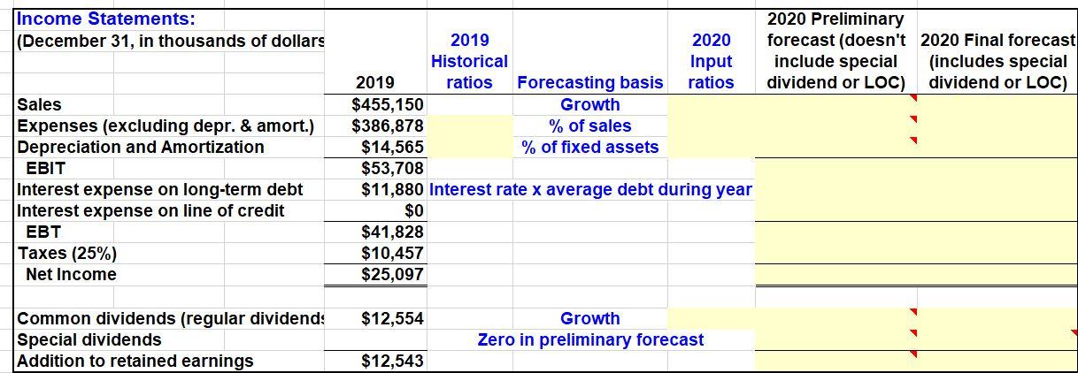 which contains the 2019 financial statements of Zieber Corporation. Forecast Zeiber's 2020