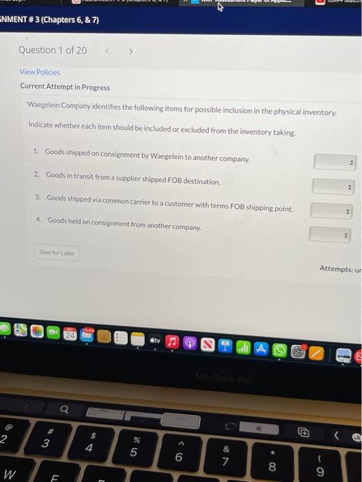  3 4 ENMENT #3 (Chapters 6, & 7) Question 1 of