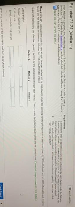  Exercise 21-24 (similar to) Dotton Help Tech Friendly Computer, Inc., with