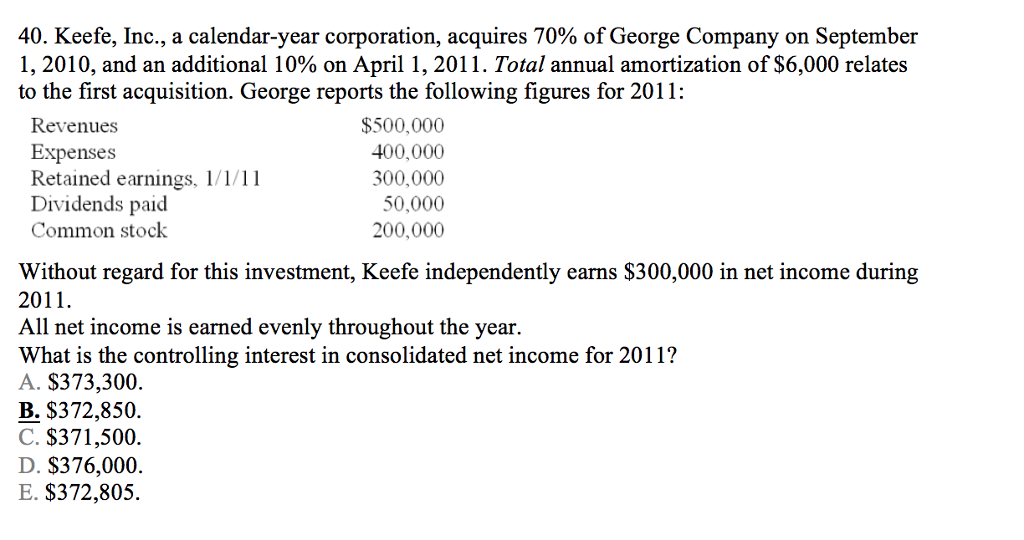 PLEASE SHOW THE STEPS TO GET TO THE ANSWER 40. Keefe, Inc.,