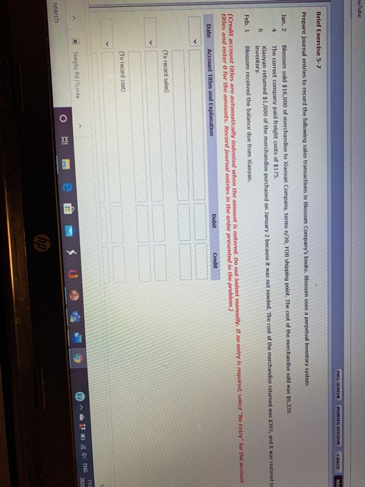  uTube FULL SCREEN PRINTER VERSION BACK Brief Exercise 5-7 Prepare journal