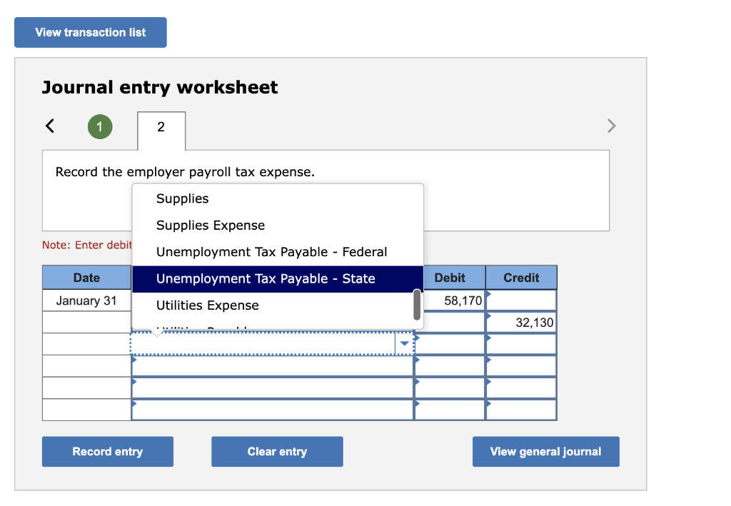 monthly. Payroll information is listed below for January, the first month of