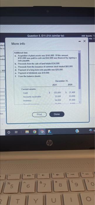 statement. (Click the icon to view the additional data) Requirements 1. Prepare