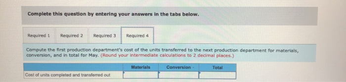 production department is added at the beginning of processing in that department.