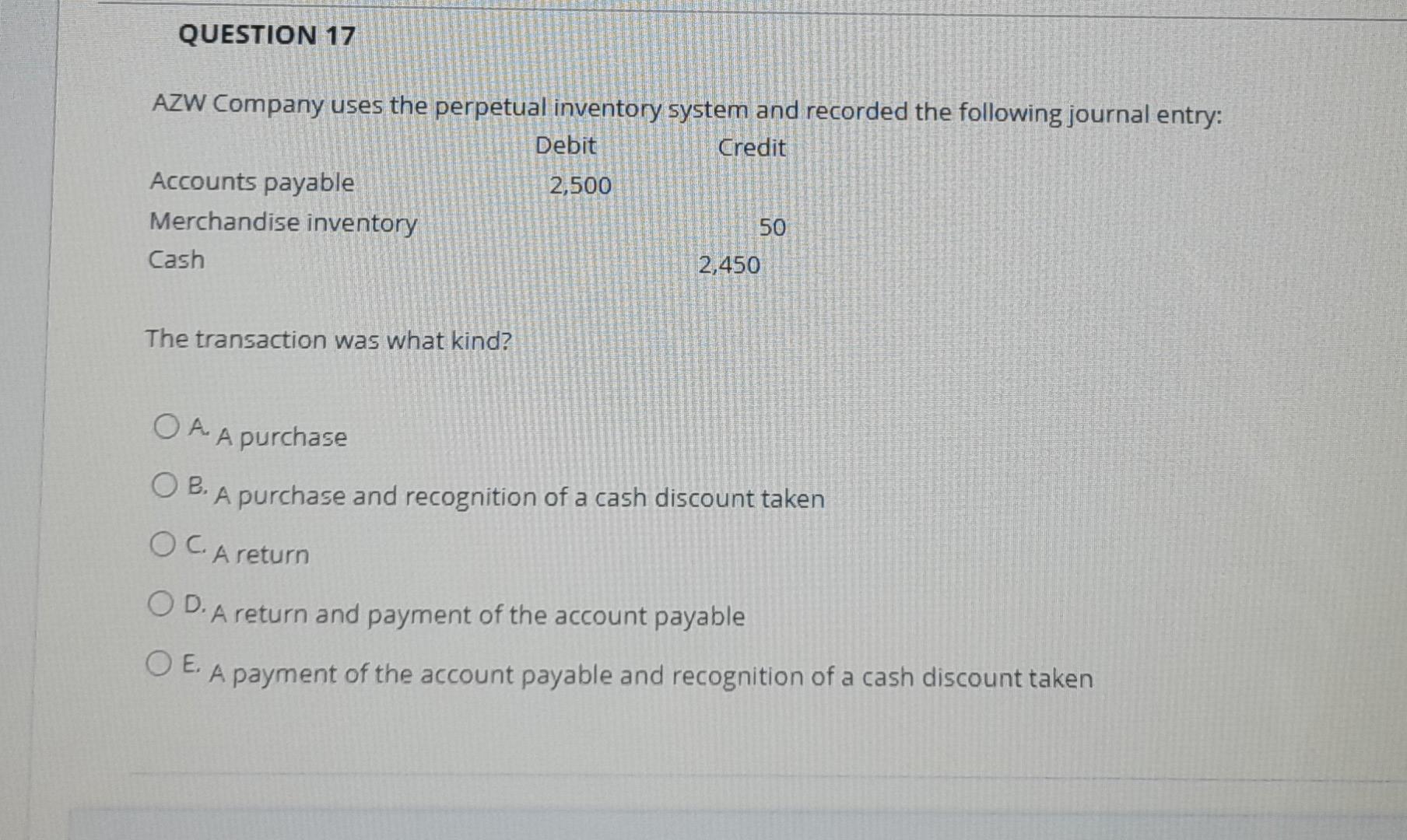  Please i need ans. as soon as possible. QUESTION 17 AZW