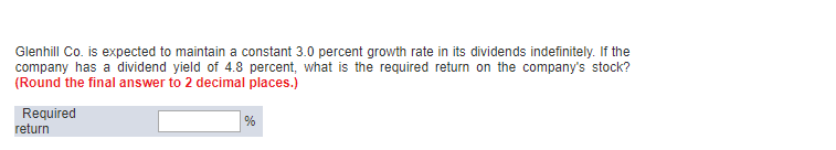  Glenhill Co. is expected to maintain a constant 5.6% growth rate